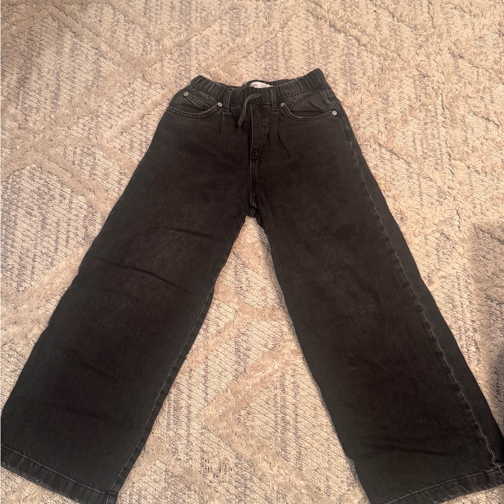 Zara girls Black Wide-Leg Jeans size 11-12